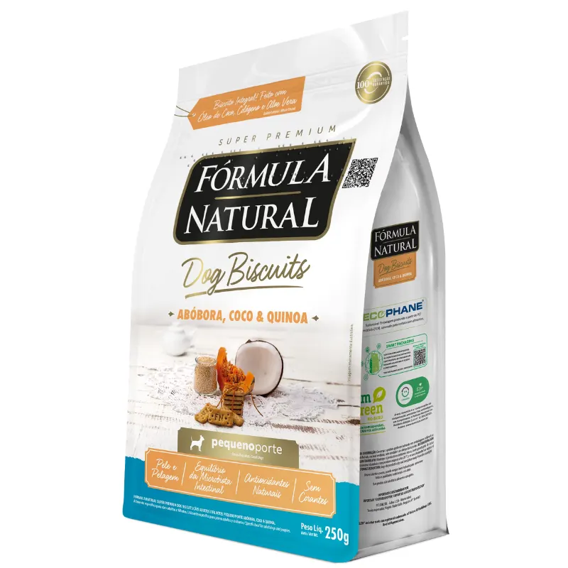 Biscoitos Fórmula Natural Dog Biscuits Cães Adultos Mini/Pequeno Abóbora 250g