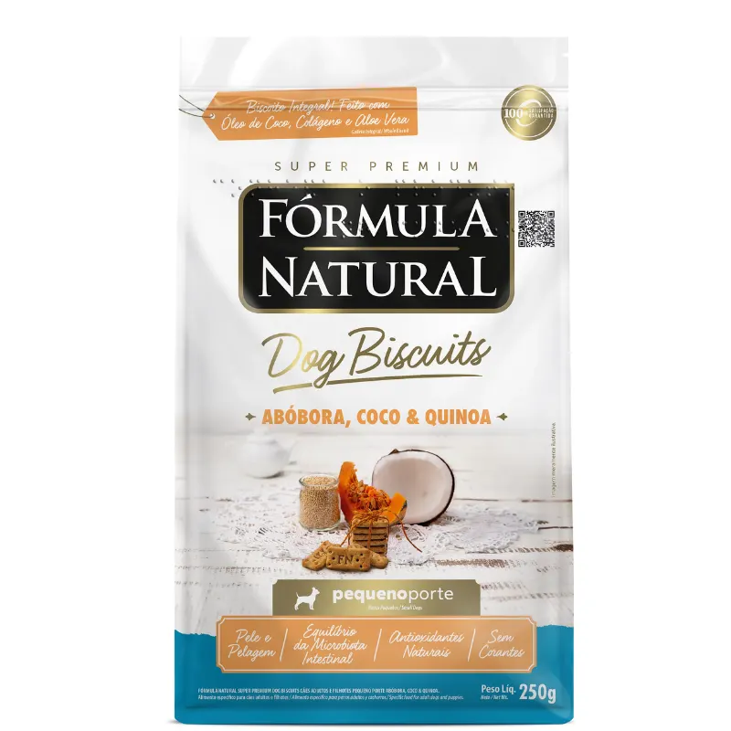 Biscoitos Fórmula Natural Dog Biscuits Cães Adultos Mini/Pequeno Abóbora 250g