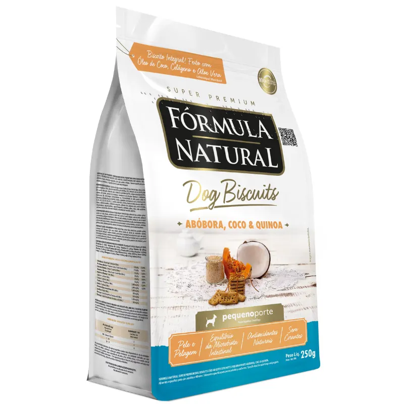 Biscoitos Fórmula Natural Dog Biscuits Cães Adultos Mini/Pequeno Abóbora 250g