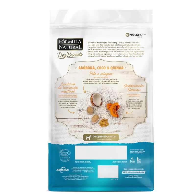 Biscoitos Fórmula Natural Dog Biscuits Cães Adultos Mini/Pequeno Abóbora 250g