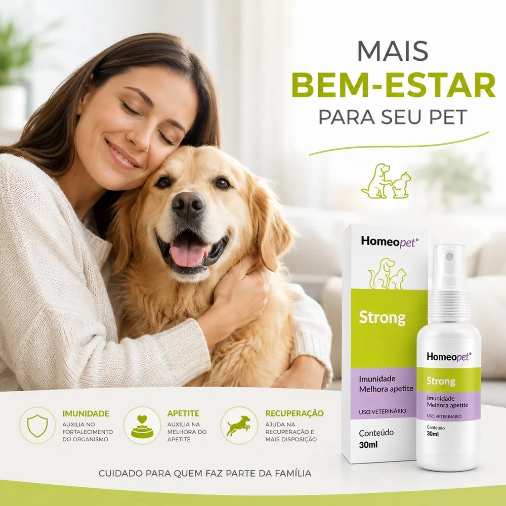 Homeopet Strong Sistema de Terapia para Cães e Gatos 30ml