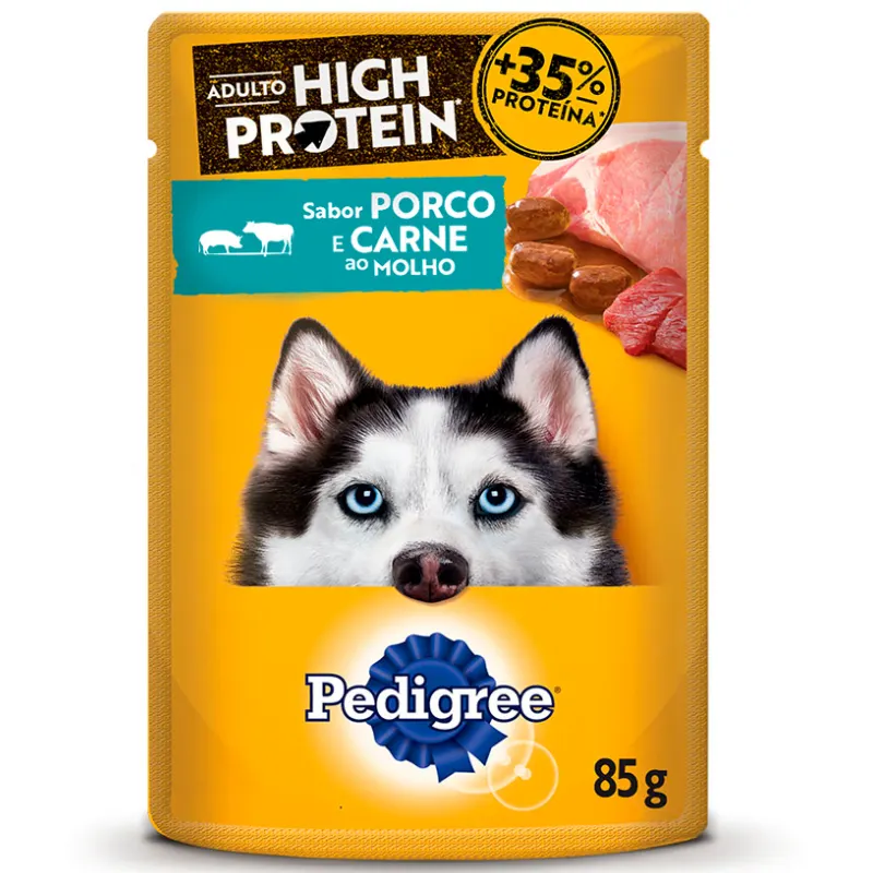 Sache Pedigree Cães Adultos High Protein Porco 85 g