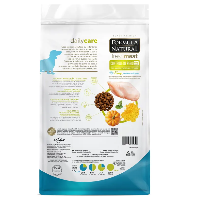 Ração Formula Natural Controle de Peso para Cães Mini e Pequenos 1 Kg
