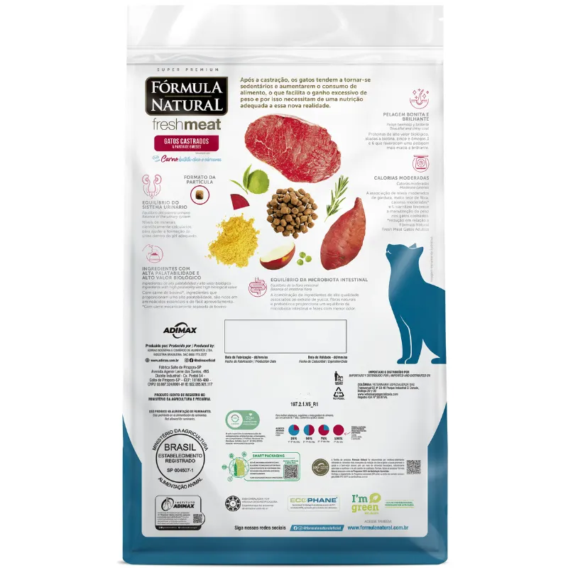 Formula Natural Fresh meat Gato Castrado Sabor Carne 10,1 Kg