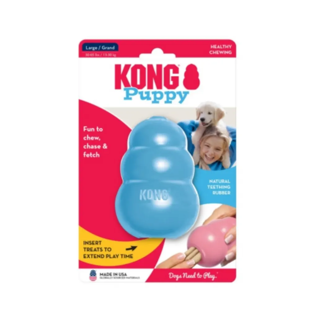 Brinquedo Interativo KONG Puppy com Dispenser  Filhotes Rosa- Médio