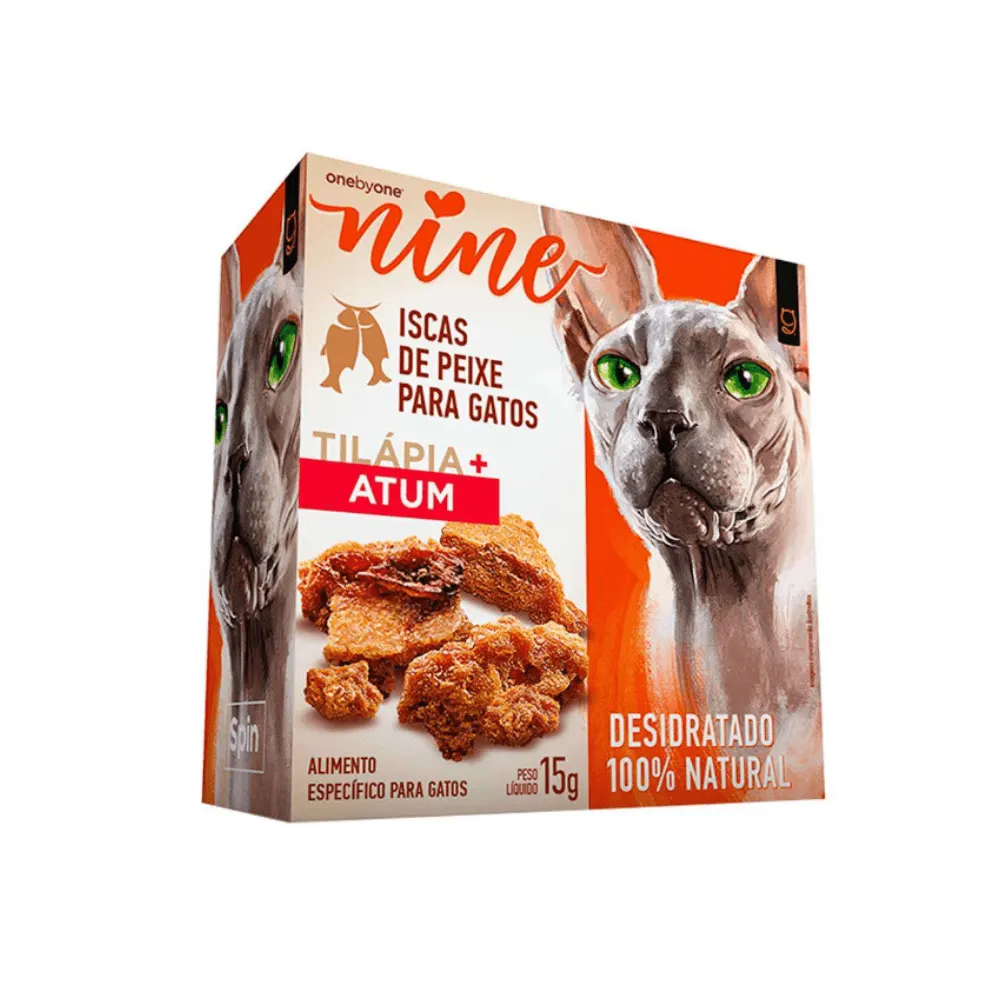 Petisco Spin Pet Nine Natural Gatos Sabor Tilápia e Atum 15g