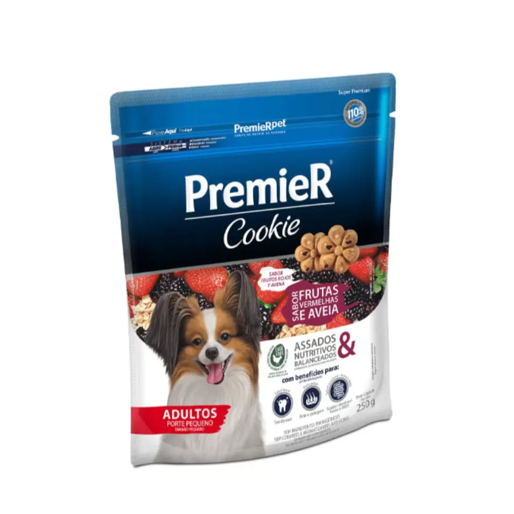 Biscoito Premier Cookie Cães Adultos Frutas Vermelhas e Aveia 250g