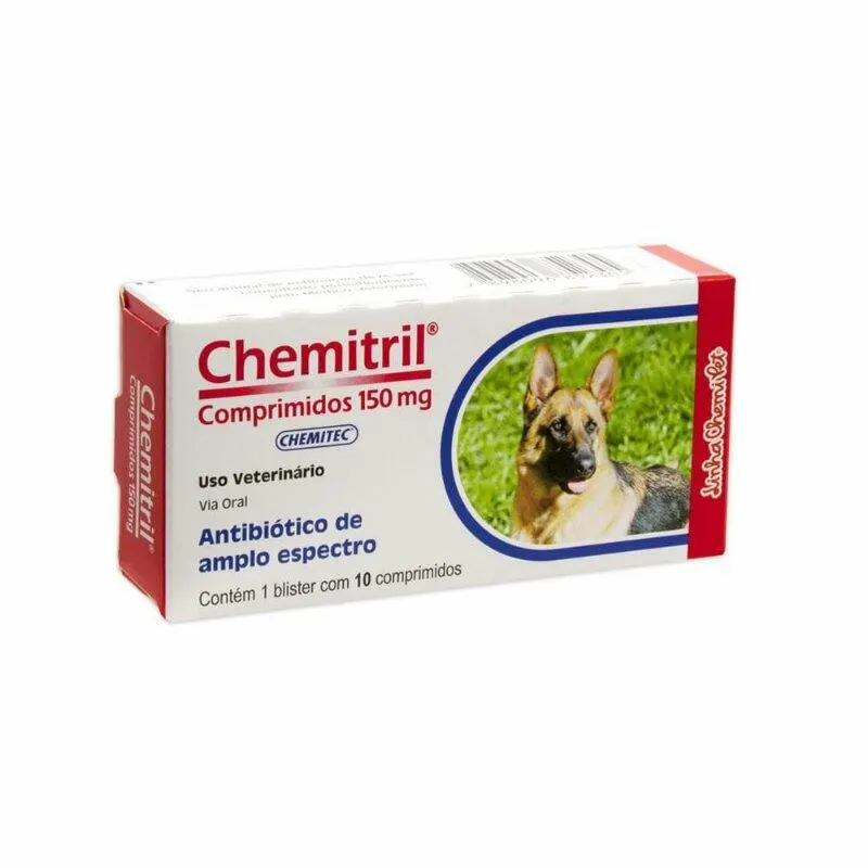 Chemitril 150Mg - Antibiótico - Cães C/10 Comprimidos