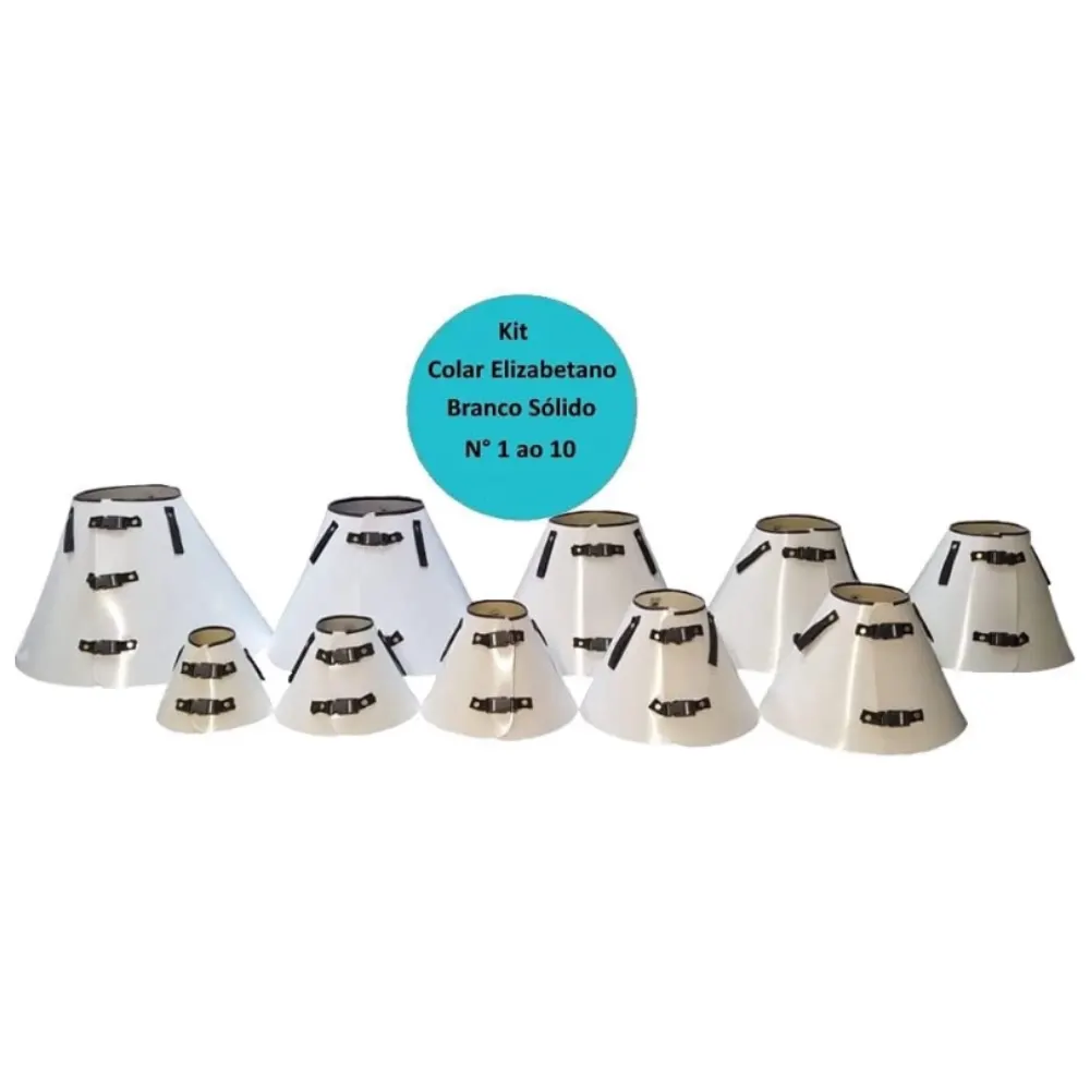 Colar Elizabetano Branco SólidoPara Cães n 5