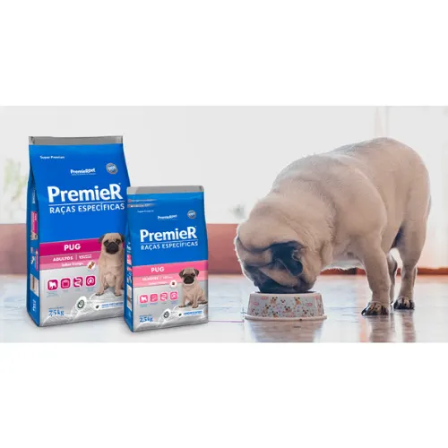 Ração Premier Cães Filhotes da Raça Pug 1 Kg