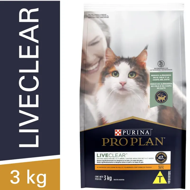 Ração Pro Plan Cat Live Clear para Gatos 3 Kg