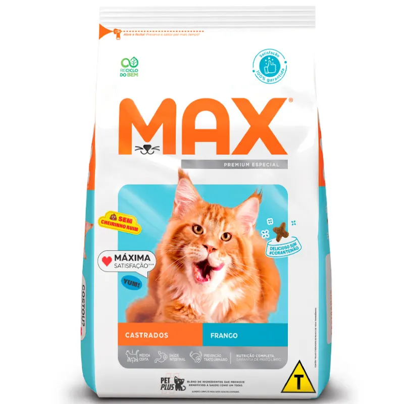 Ração Max para Gatos Adultos Castrados Frango 20 Kg