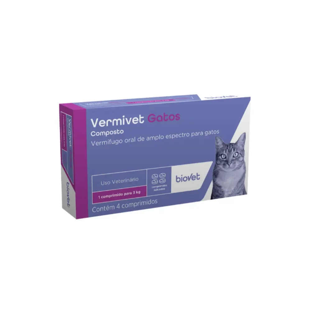Vermífugo Vermivet Gatos - 1 comprimidos Fr