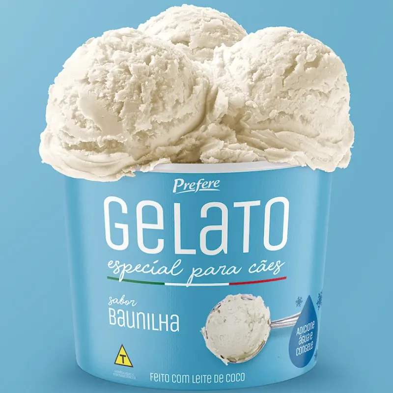 Prefere Gelato para cães sabor Baunilha