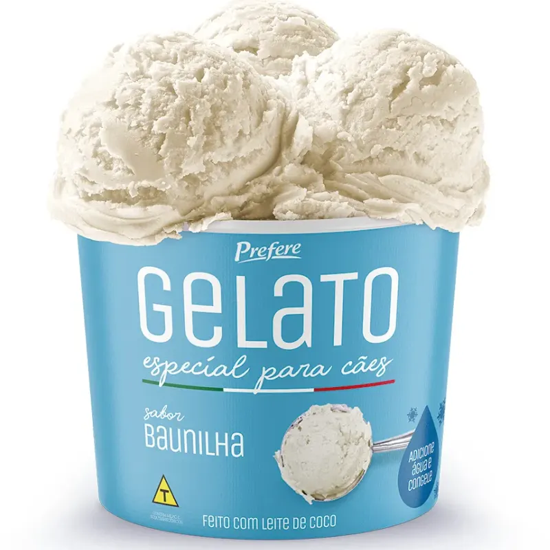 Prefere Gelato para cães sabor Baunilha