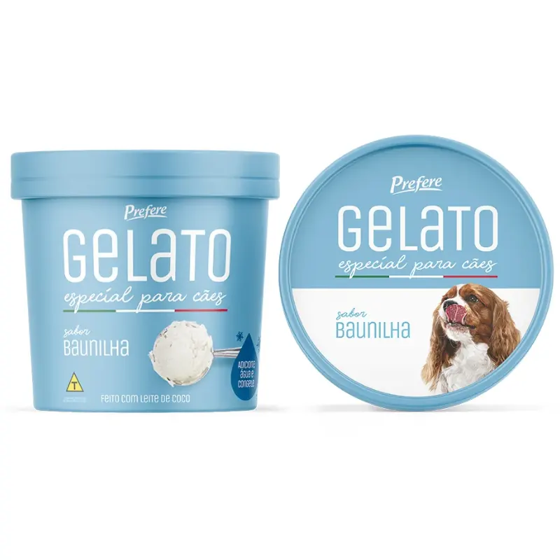 Prefere Gelato para cães sabor Baunilha