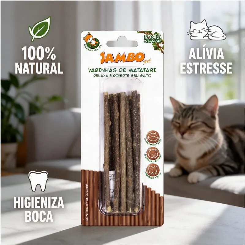 Brinquedo Jambo Varinhas de Matatabi para Gatos 10 un