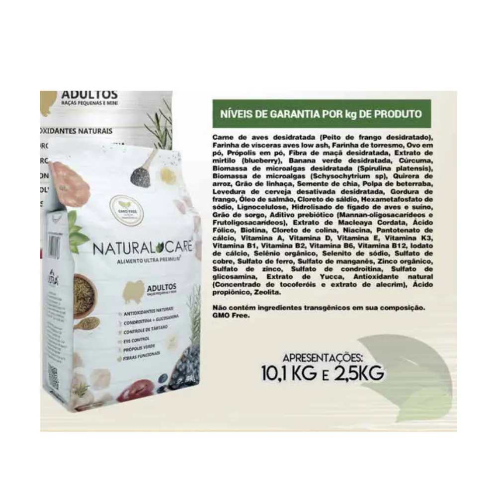 Ração Natural Care Para Cães Adultos Mini Pequeno