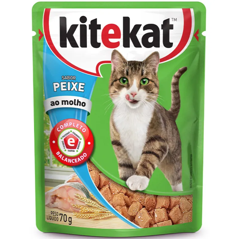 Sache Kitekat para Gatos Adultos Sabor Peixe 70 g