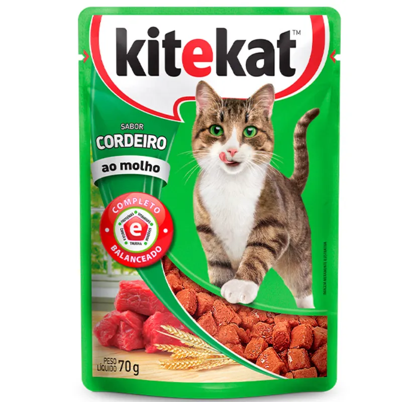 Sache Kitekat Sabor Cordeiro para Gatos Adultos 70 g