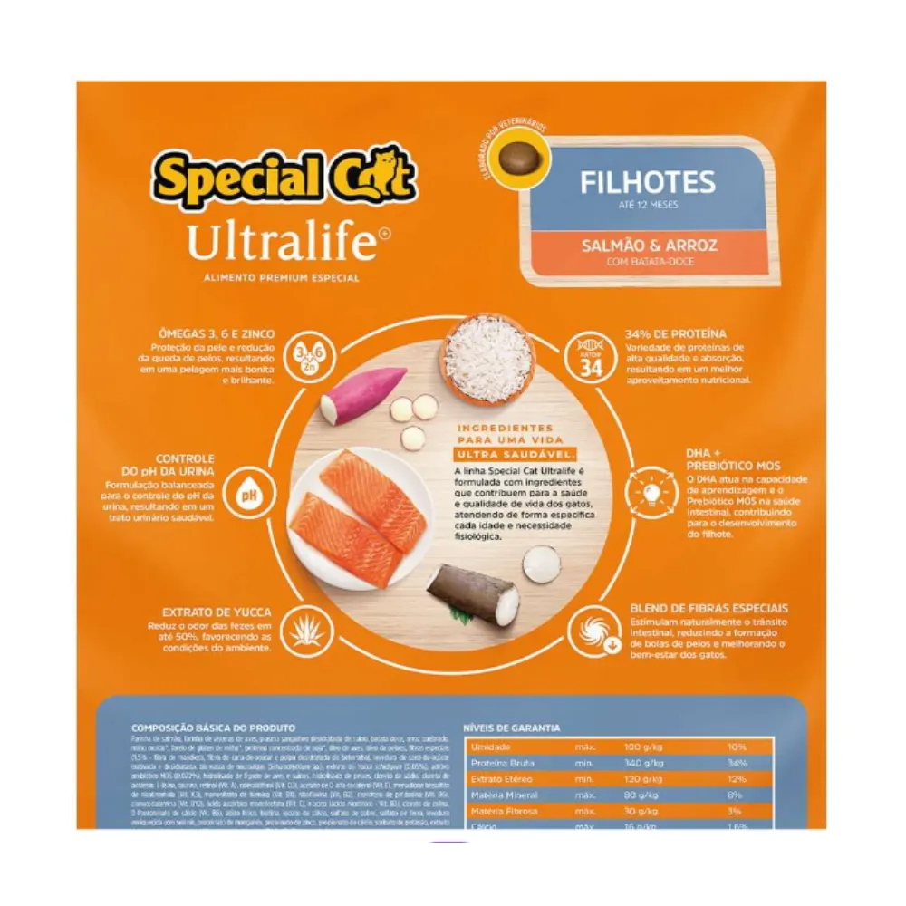 Ração Seca Special Cat Ultralife Salmão Gatos Filhotes 1Kg