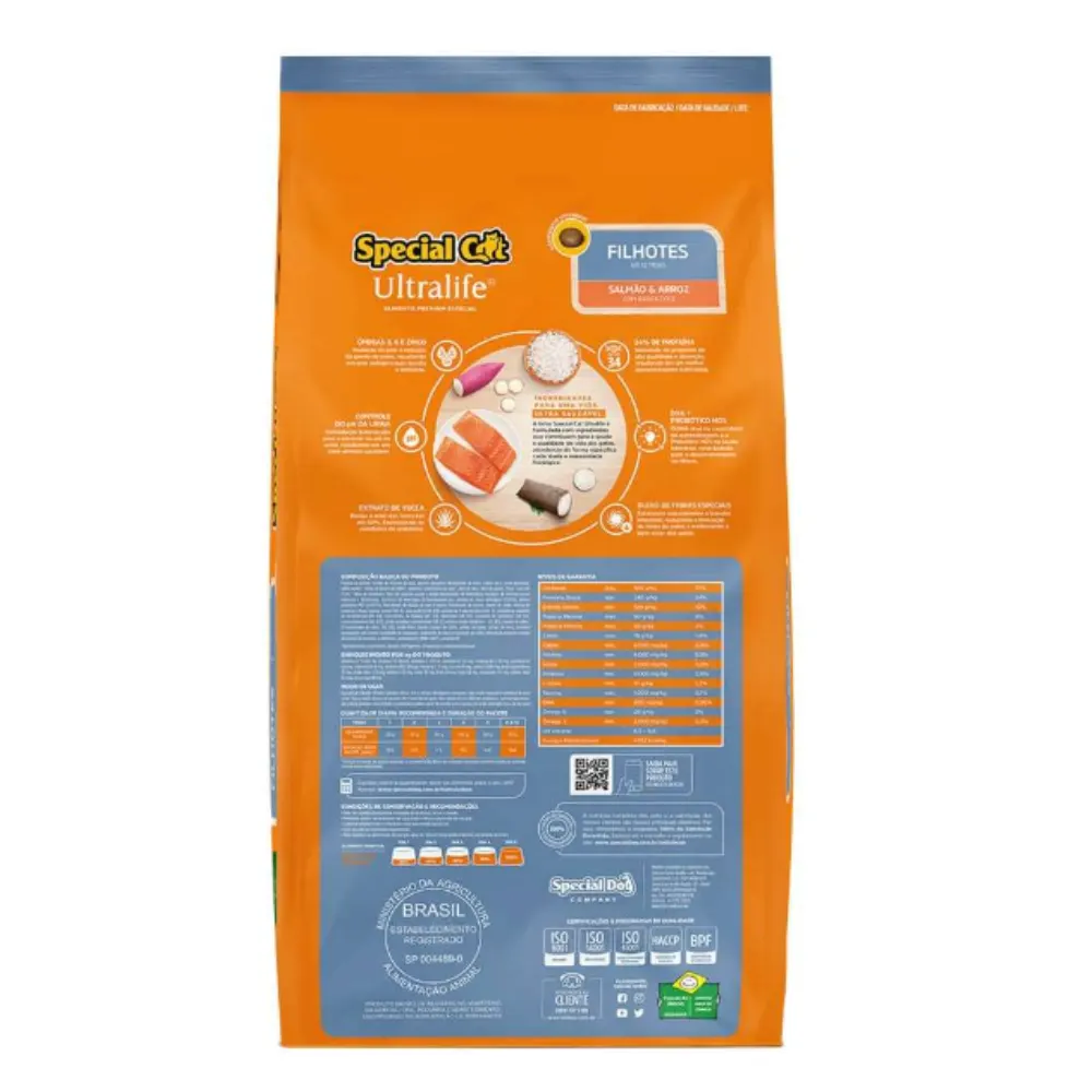 Ração Seca Special Cat Ultralife Salmão Gatos Filhotes 1Kg