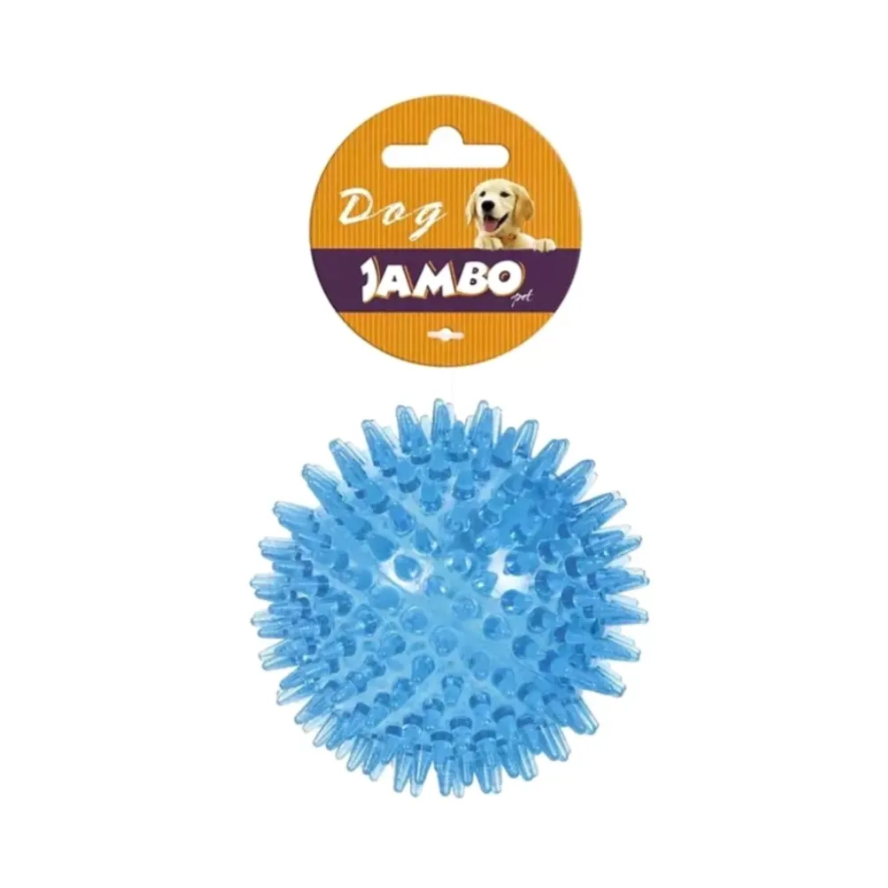 Brinquedo Jambo para Cães Bola Espinho com Som Azul - Grande