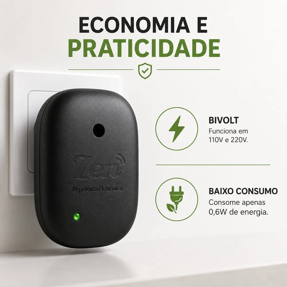 Repelente Eletrônico Amicus Zen Preto