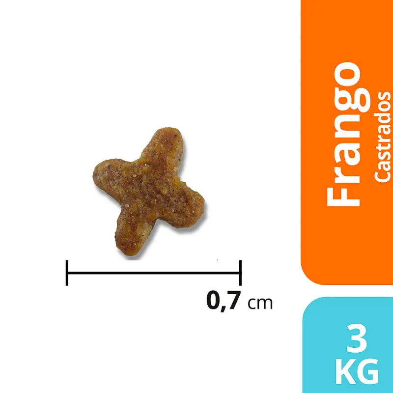 Ração Max para Gatos Adultos Castrados Sabor frango 3 Kg
