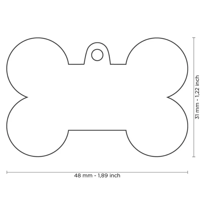 Medalha de Identificação My Family Basic XL Black Chrome Osso Cinza Escuro XG