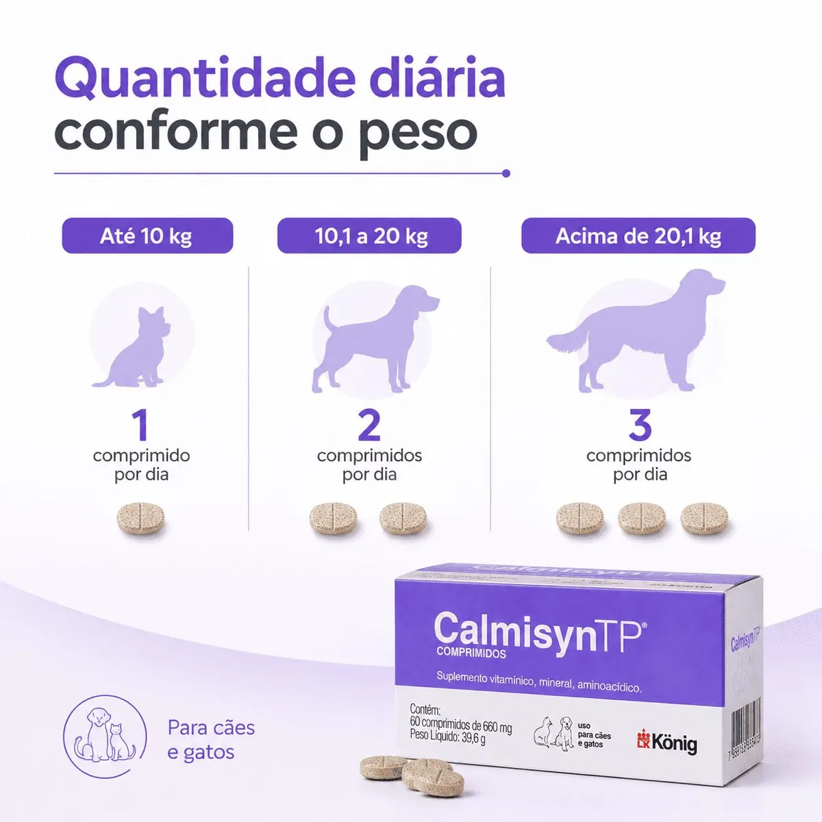 Suplemente Alimentar Calmisyn König 660 mg com 60 Compridos