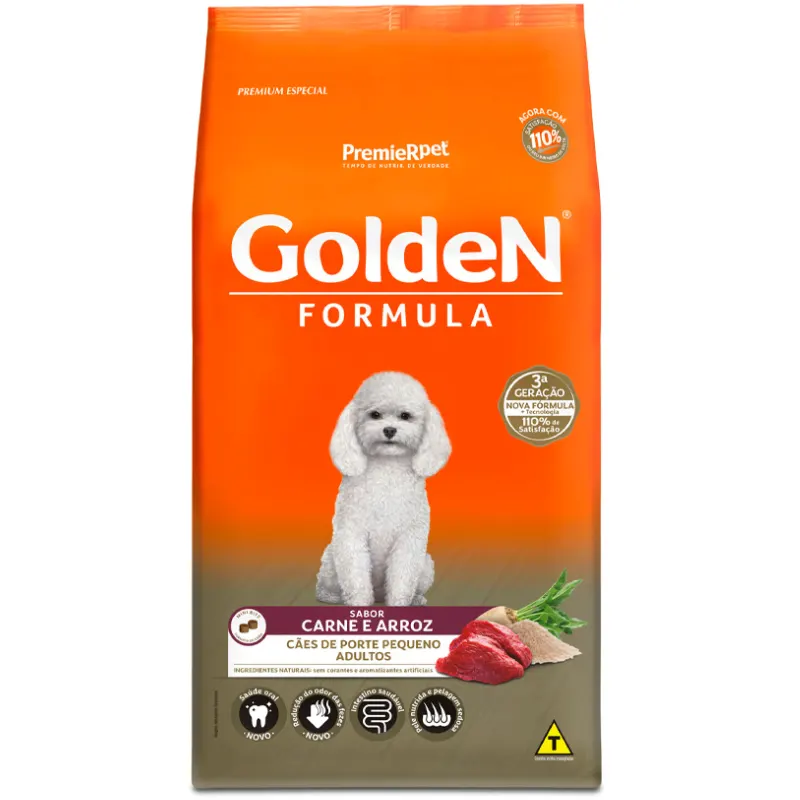Ração Golden Fórmula Mini Bits para Cães Adultos de Pequeno Porte Sabor Carne 10,1 Kg