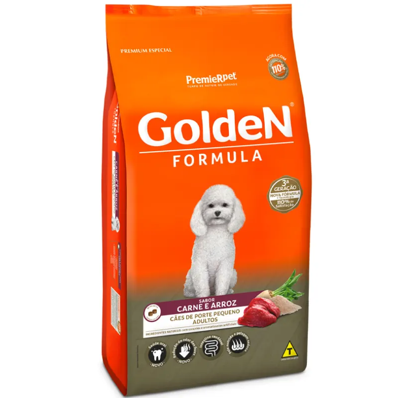 Ração Golden Fórmula Mini Bits para Cães Adultos de Pequeno Porte Sabor Carne 10,1 Kg