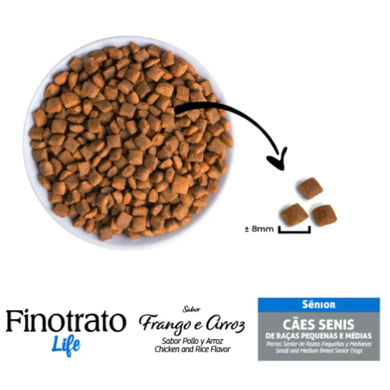 Finotrato Life Sênior Frango e Arroz Cães Senis de Raças Pequenas e Médias