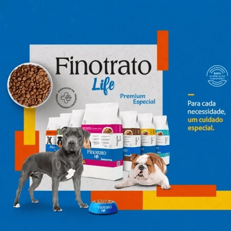 Finotrato Life Sênior Frango e Arroz Cães Senis de Raças Pequenas e Médias