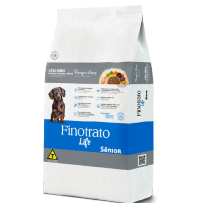 Finotrato Life Sênior Frango e Arroz Cães Senis de Raças Pequenas e Médias