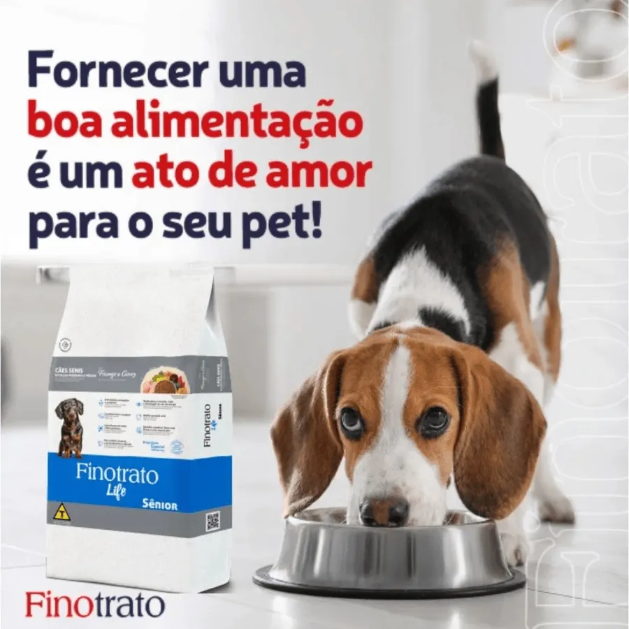 Finotrato Life Sênior Frango e Arroz Cães Senis de Raças Pequenas e Médias