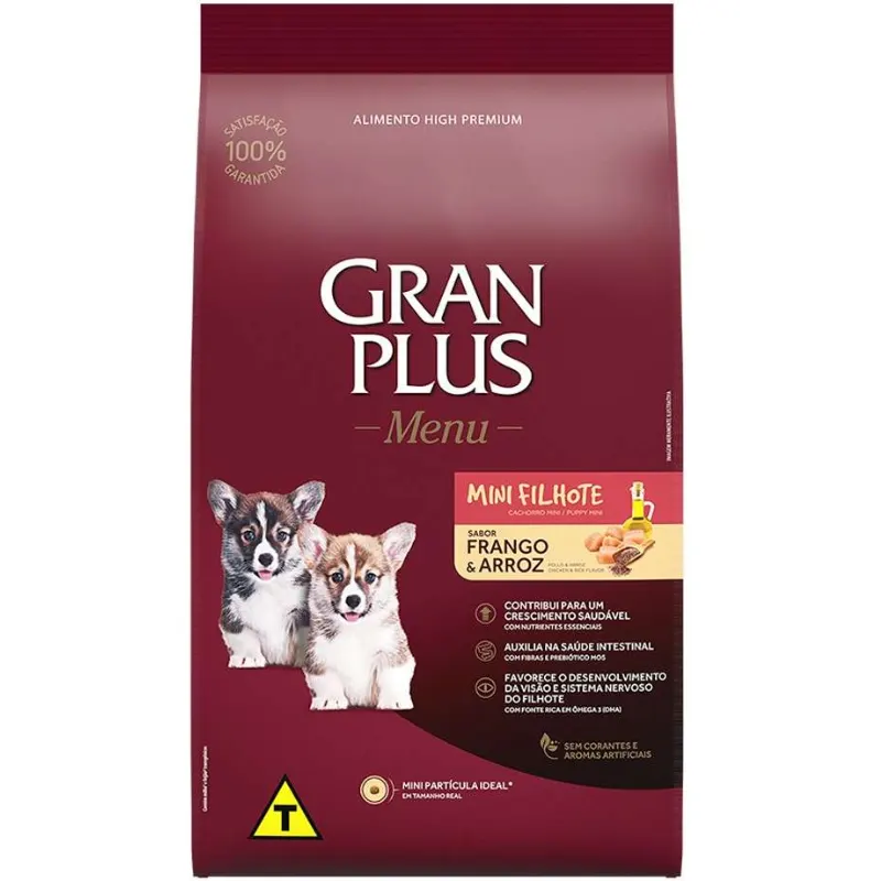 Ração GranPlus Menu Cães Filhotes Mini Frango e Arroz