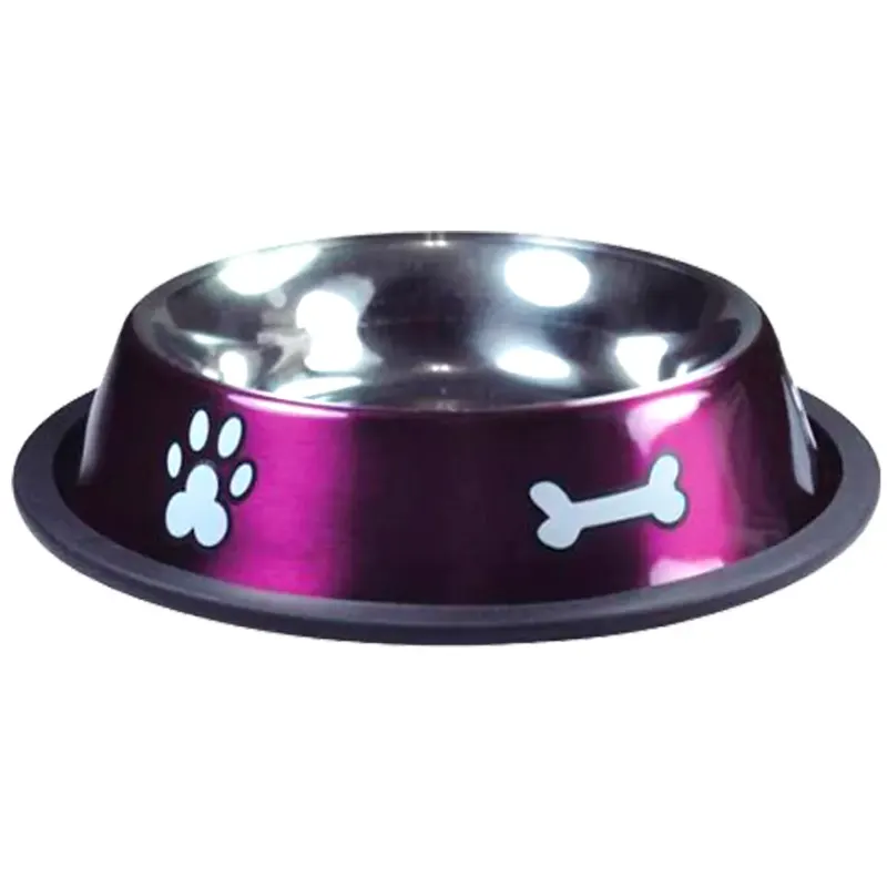 Comedouro Jambo Inox Print Pequeno Rosa