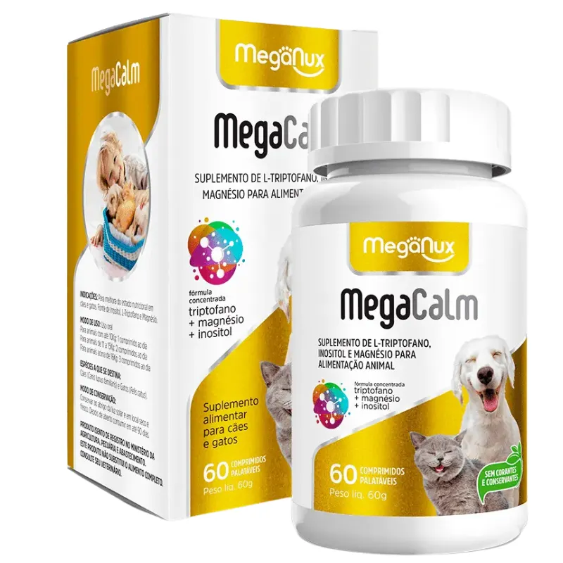Suplemento MEGA-CALM 1000MG - Cães e Gatos
