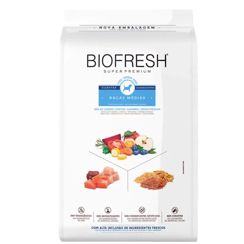 Ração Biofresh Cão Filhote Média Mix de Carnes