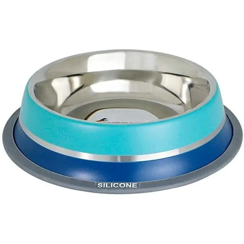 Comedouro Inox Dual Azul