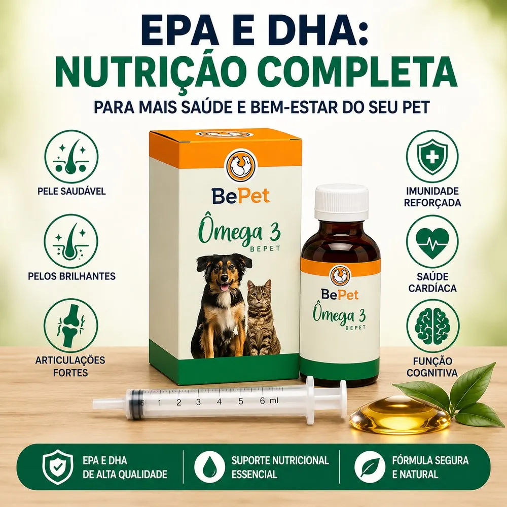 Suplemento Ômega 3 Bepet para Cães e Gatos 45ml