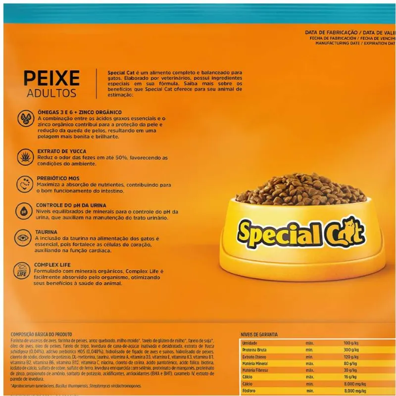 Ração Special Cat Premium Peixe para Gatos Adultos