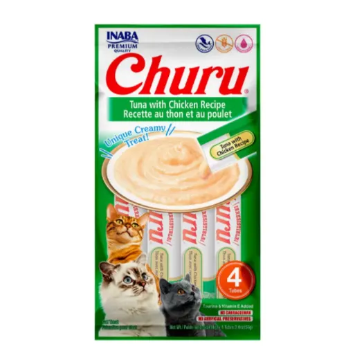 Snack Purê Churu Atum com Galinha para Gatos 56g