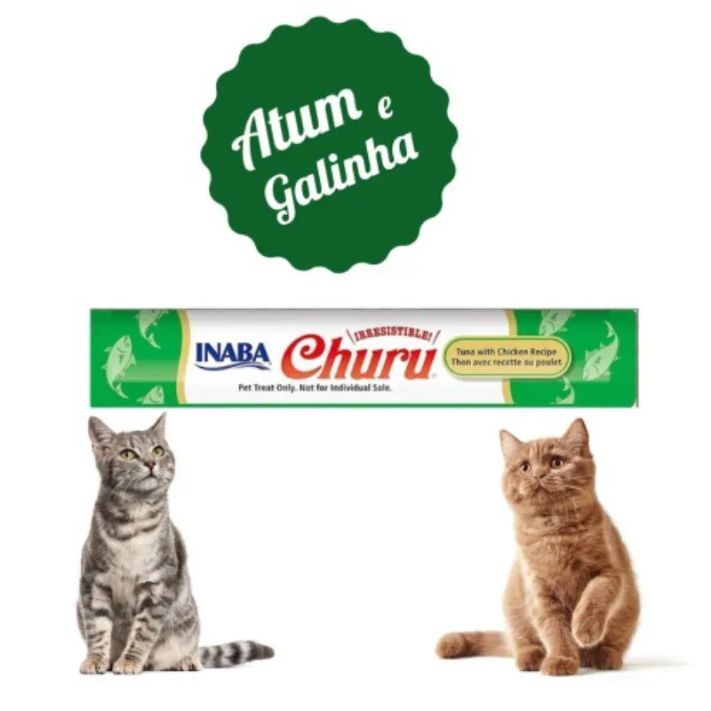 Snack Purê Churu Atum com Galinha para Gatos 56g