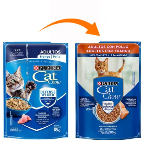 Cat Chow Sachê para Gatos Adultos Sabor Frango 85 g