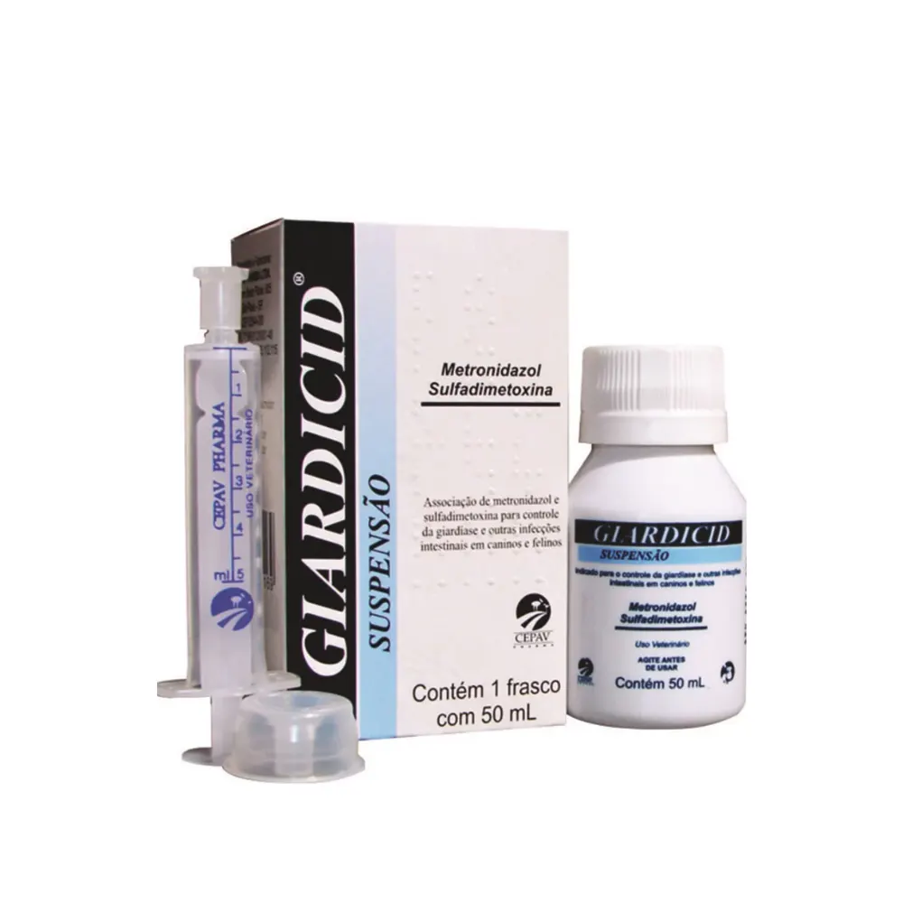 Giardicida Cepav Giardicid Cães e Gatos Suspensão 50ml