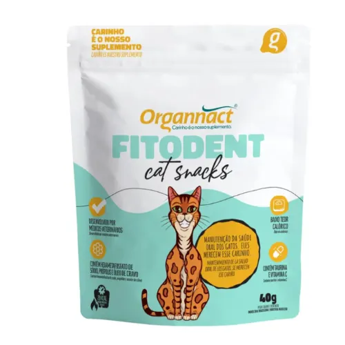 Petisco Organnact Cat Snacks Fitodent para Gatos 40 g