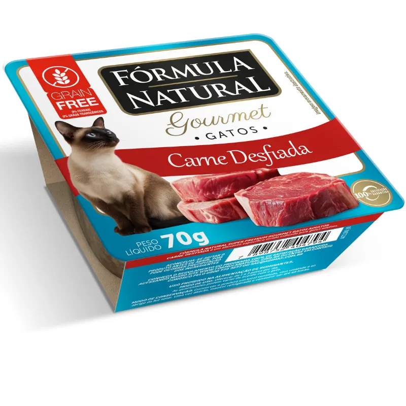 Ração Formula Natural Gatos Gourmet Sabor Carne Desfiada 70 g